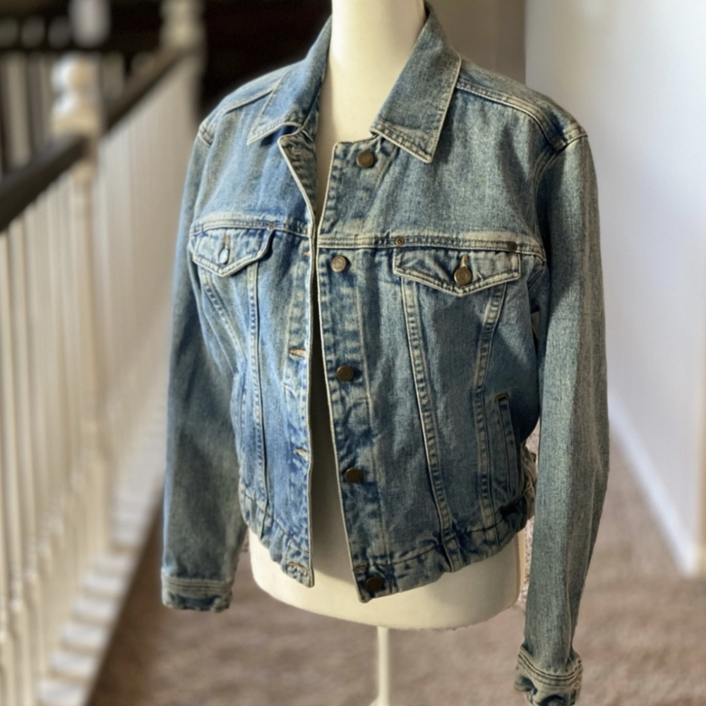 Liz Claiborne Authentic Classic Denim jacket 100% cotton M - Picture 9 of 15